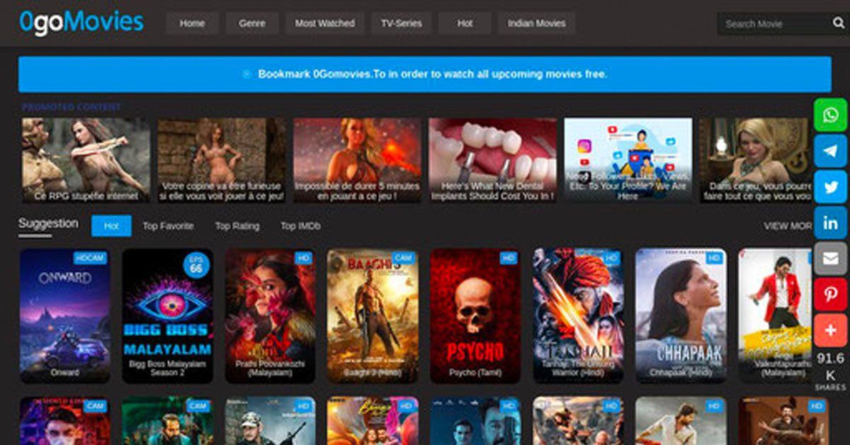 Watch the Latest Movies Online Free at 0gomovies