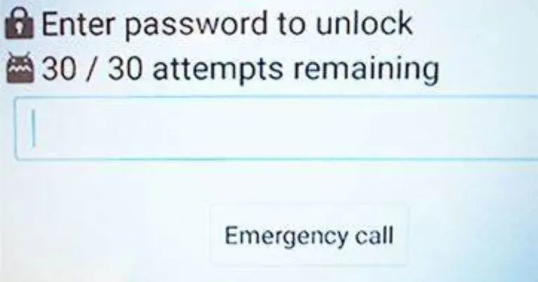 enter password to unlock 30/30 attempts remaining